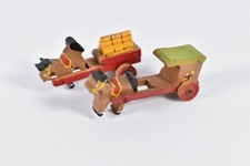 2 carro cavalli vintage in miniatura in legno dipinto a mano Giappone delicato premium
