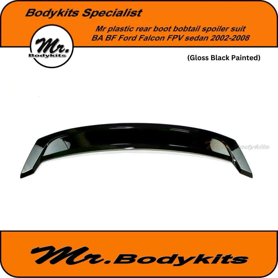 Gloss Black Rear Boot Bobtail Spoiler Wing For Ford BA BF Falcon XR6 XR8 FPV - image 3 of 4
