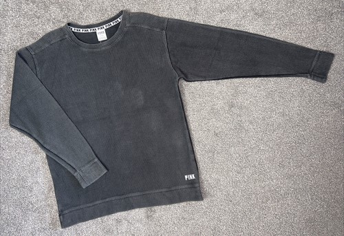 BNWT VICTORIA'S SECRET PINK GREY RIB BEST WASH EVER JUMPER SIZE M RRP £49