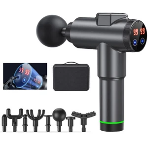 99 Speed Massage Gun Deep Percussion Tissue Muscle Relax 8 Heads Travel Case LCD
