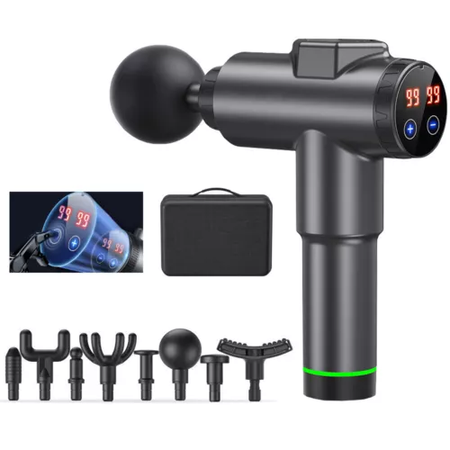 99 Speed Massage Gun Deep Percussion Tissue Muscle Relax 8 Heads Travel Case LCD