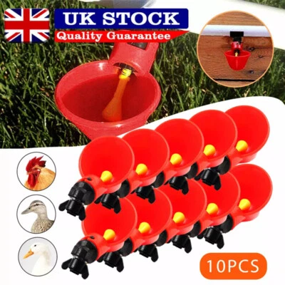 10PCS Automatic Feeder Poultry Water Drinking Cups for Poultry Chicken Hen Birds