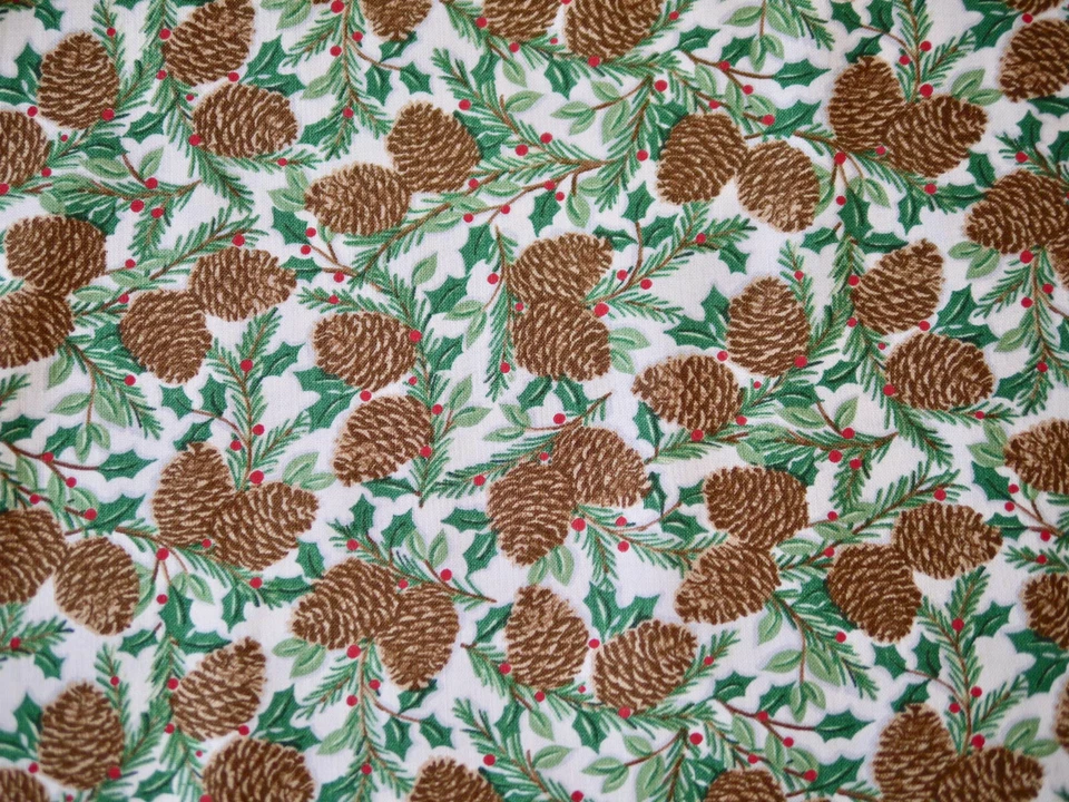 MODA Patchworkstoff, Weihnachtsstoff, HOLIDAY LODGE, Tannenzapfen, Ilex, Zweige - Bild 3 von 4