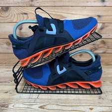 Adidas scarpe da ginnastica donna taglia UK 6 Springblade blu arancione scarpe da corsa pista