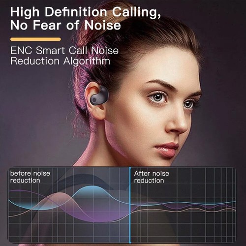Słuchawki bezprzewodowe z zaczepem na ucho Bluetooth 5.4 do iPhone'a Android Stereo TWS Słuchawki douszne - Zdjęcie 9 z 25