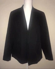 Womens CAPSULE Blazer Jacket Black Open Front Long Sleeve Size 16