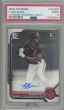 RYAN BLISS 2022 BOWMAN CHROME 1ST PROSPECT AUTO #CPARB PSA 9 MINT