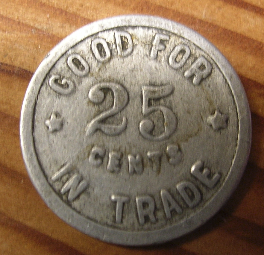 5 - Old Aluminum Trade Token – PASTIME – P – NORTH YAKIMA