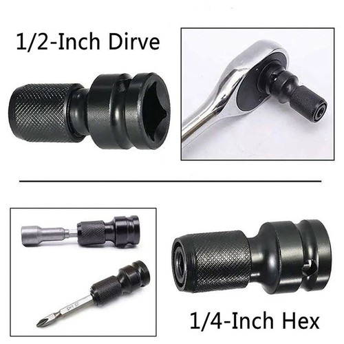 2X Socket Adapter Drill Hex Shank Chuck Change Impact Driver Tool 1/2" To 1/4" - Picture 8 of 16