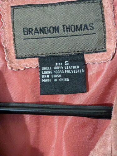brandon thomas women's suede jacket pinkish orange size small - Picture 2 of 5