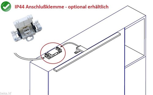 LED Bad Spiegel-Leuchte Badlampe Spiegellampe Aufbau-Leuchte 450mm verchromt WW - Bild 4 von 8