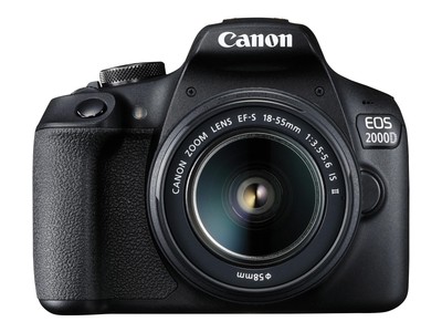 Canon Spiegelreflexkamera EOS 2000D, Zubehörpaket, EF-S 18-55 IS II, Full HD