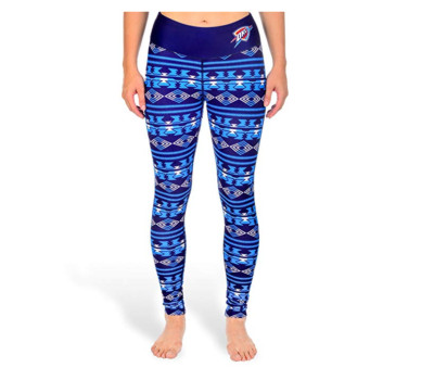 KLEW NBA Women's Oklahoma City Thunder Aztec Print Leggings