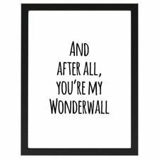 Wonderwall, Oasis, Lyrics, Bar, Music, Poster, Print A4 or A5