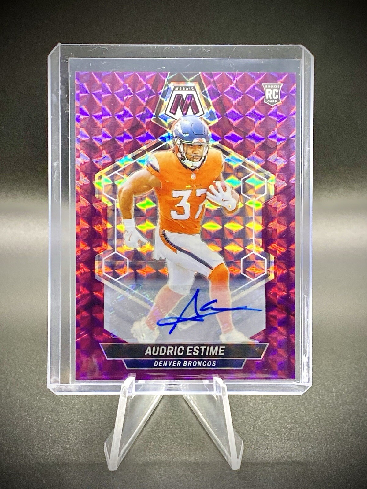 2024 Mosaic Audric Estime RC #392 AUTO 🟪 Purple /49 Rookie BRONCOS 💎🔥