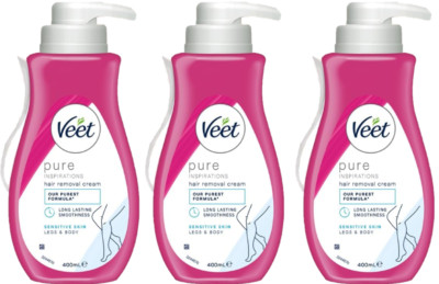 Veet Silk & Fresh Haarentfernungs Enthaarungscreme für sensible Haut 3 x 400