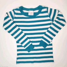 Hanna Andersson Blue Teal Striped Long John Shirt Size 120cm 6/7 
