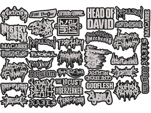 Grindcore Metal full EMBROIDERY shaped 10pcs/Lot Random Mix Sew-On Patches - Picture 2 of 2