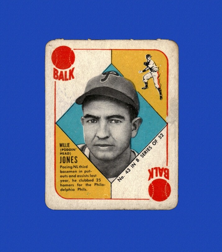 1951 Topps Blue Backs Set-Break # 43 Willie Jones LOW GRADE (filler) *GMCARDS*
