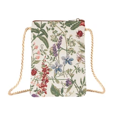 Signare Tapestry Mini Crossbody Phone Bag Purse in Floral Morning Garden Design