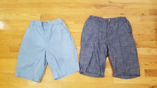 Wonder Nation Lot of 2 Boys Stretch Twill Zip Shorts Pockets 18 XXL Blue Bermuda