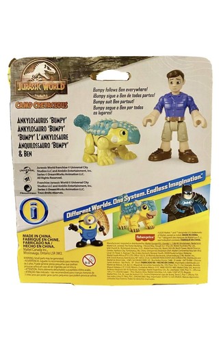 Imaginext Jurassic World Camp Cretaceous Ankylosaurus Bumpy & Ben Figures #HCJ05 - Picture 4 of 4