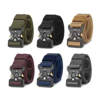 TOPPA Quick Release Work Belt Tactical Black Men Army Webbing Nylon Waistbelt Luxury.