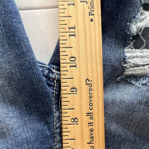Jeans Hollister donna 26S vita alta super skinny effetto invecchiato lavaggio medio denim - Foto 5 di 9
