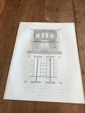gravure ancienne architecte N624 abattoirs de la villette