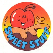 Trend Scratch and Sniff Glossy Chocolate Cherry Sweet Stinky Stickers Vtg 80's