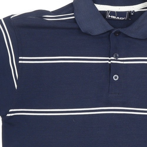 Camisa polo HEAD para hombre azul a rayas con cuello M - Imagen 4 de 12