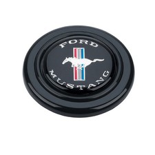 Grant 5668 Horn Button - Mustang Logo - Plastic - Black Silver - Grant