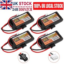 4X1200mah 7.4v 2s Lipo Battery SM Plug Connector For Rc Car Airplane Helicopter