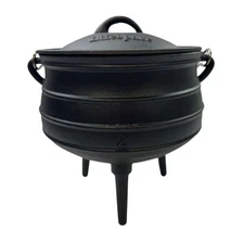 Lifespace No2 Cast Iron African Potjie Cooking Pot / Cauldron with Legs (6.3 Qua
