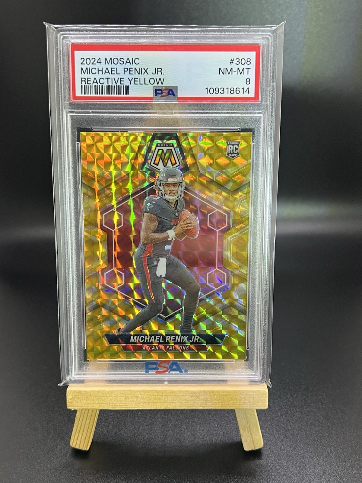 2024 Panini Mosaic - Rookies Michael Penix Jr. #308 Reactive Yellow Mosaic Prizm
