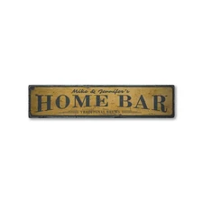 Home Bar, Custom Traditional Brews - Rustic Distressed Wood Sign