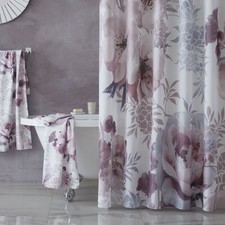 Catherine Lansfield Dramatic Floral Shower Curtain Blush Polyester Eyelet Design
