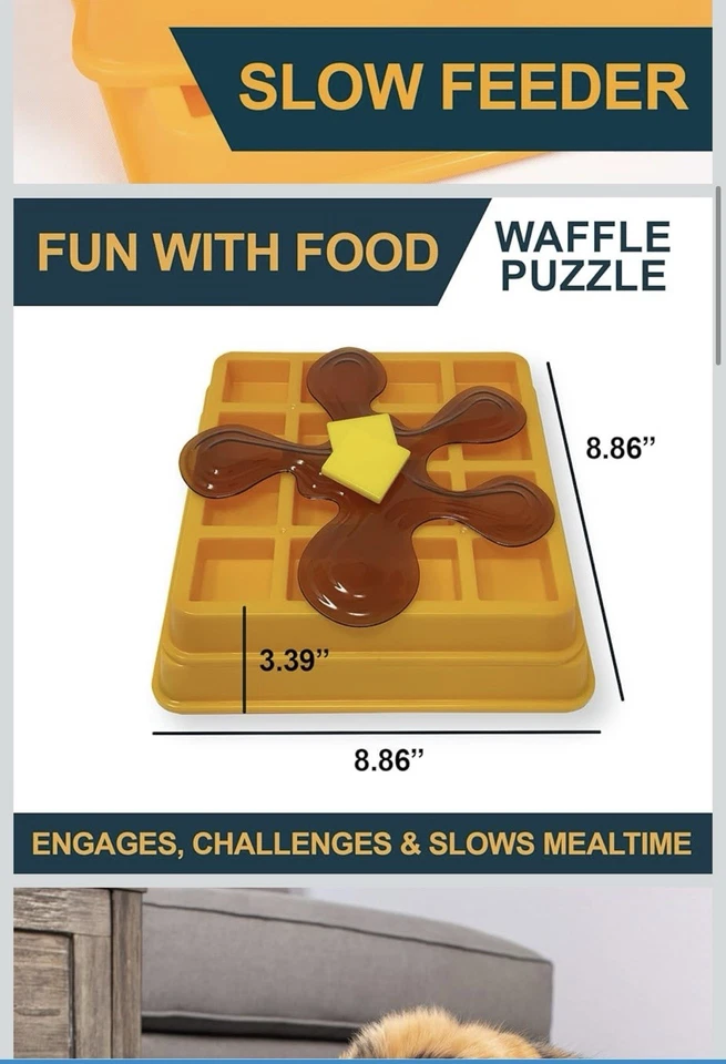 Juego de rompecabezas interactivo Waffle juguetes para perros (juguete rompecabezas para perros-gran alternativa a... Foto 3 de 4
