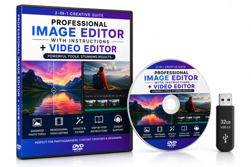 Suite software editing immagini e video su USB da 32 GB con guide video per PC e Mac prezzo ebay
