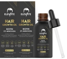Hair Growth Oil 2pk - 5% Minoxidil + Biotin for Thinning Hair - Elevate 1oz