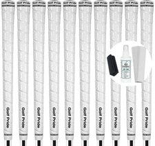 Golf Pride Tour Wrap 2G Golf Grips Standard Size White - Set of 10 with Grip Kit