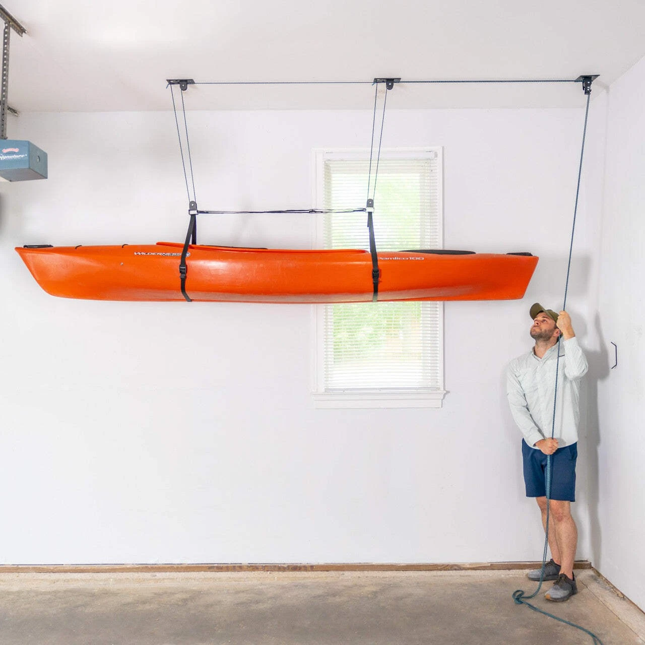 Teal Triangle Kayak Ceiling Storage Hoist - Thumbnail 3