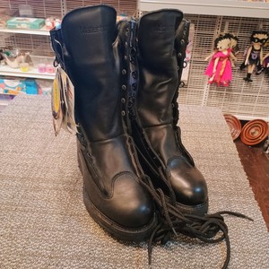 Matterhorn 1949 Mens 8 W Black Leather Waterproof Insulated Vibram Boots USA GORE-TEX 1949 MENS MATTERHORN BLK LACE UP BOOTS | Young main image 3