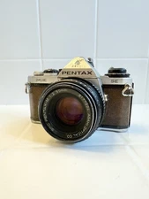Pentax ME SE Brown 35mm SLR Film Camera 50mm f/2 Lens  Battery Tested