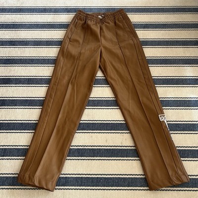 Adidas Centre Stage Adibreak Snap Track Pants Wild Brown Faux Leather XS II6098
