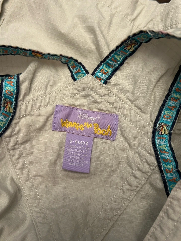 Mono de safari vintage Winnie Pooh Tigger cien acres Seersucker talla 6-9 meses Foto 3 de 3