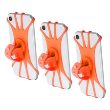 3Pcs Bike Phone Mount, Motorcycle Phone Holder for 3"- 6.5" Phone, Orange