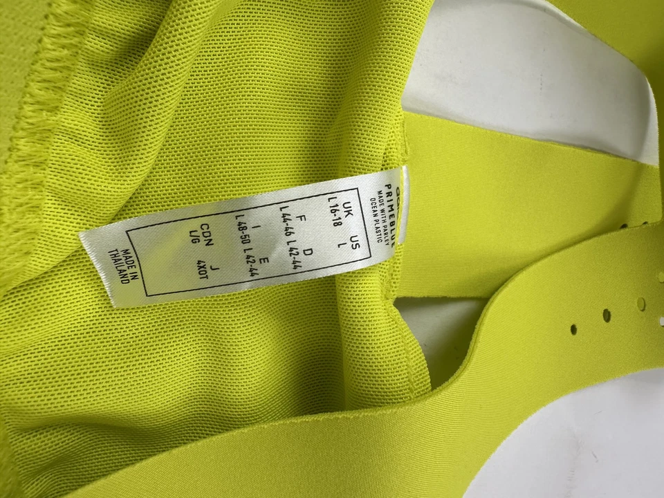 Adidas Primeblue Racerback Tank Top Womens Large Yellow Mesh Workout Activewear - Image 4 of 4