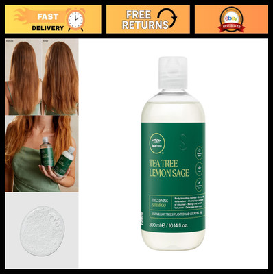 Thickening Shampoo with Tea Tree & Lemon Sage - Boosts Volume & Body for Fine Ha