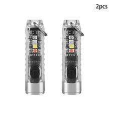 Multi function Mini EDC LED Flashlight Portable Keychain Light MagneticTorch USB